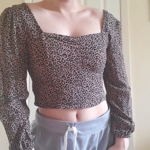 Leopard crop top s. S from American Eagle